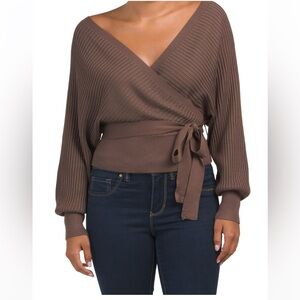 LOVE TREE Crossover Tie Open Back Sweater